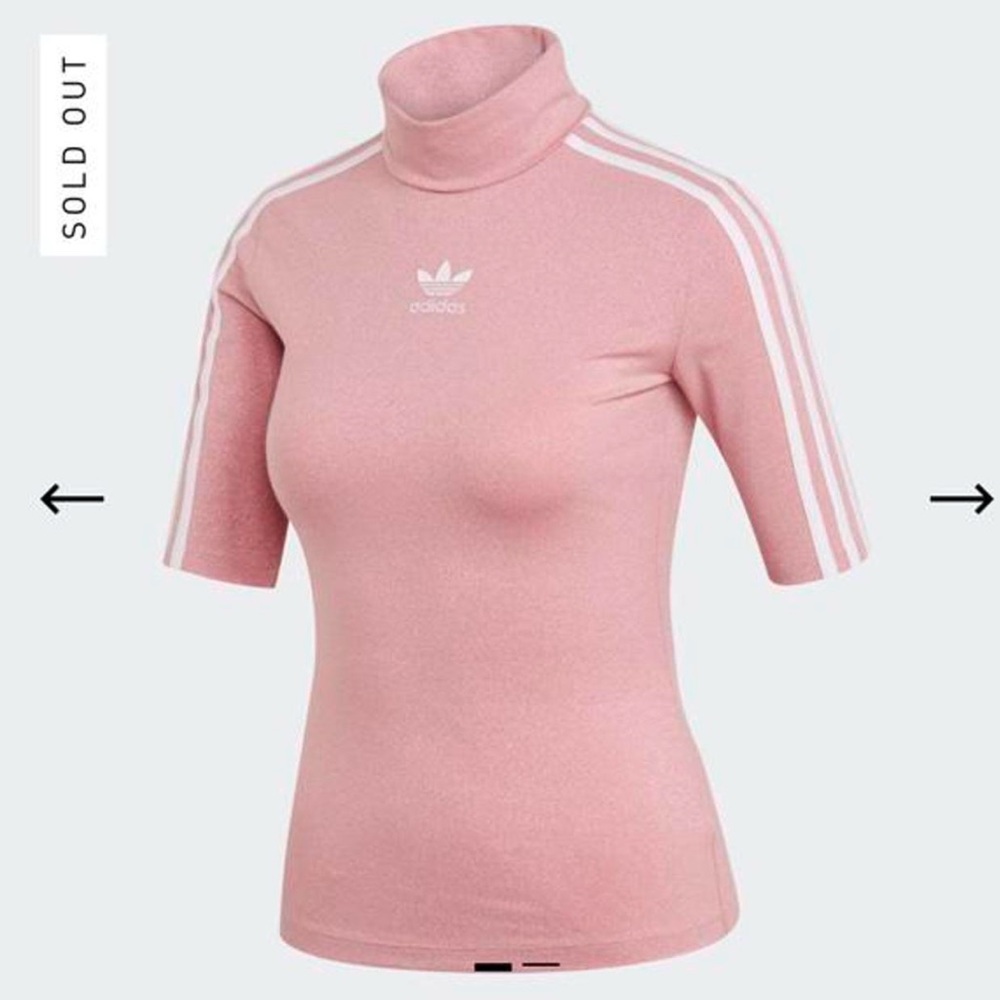 Adidas pink glitter tee size S